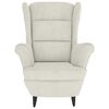 vidaXL Фотьойл Wingback с табуретка, кремав, кадифе