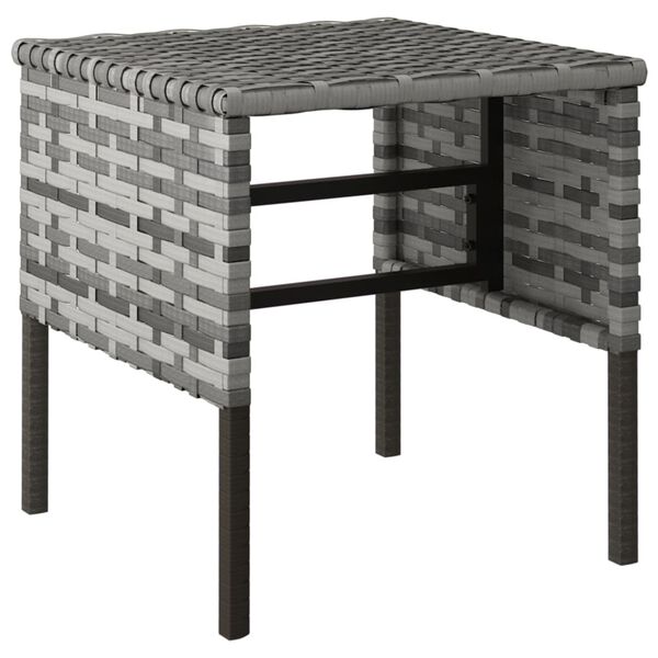 vidaXL Градински табуретки с възглавници, 4 бр, сиви, полиратан