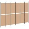vidaXL Делител за стая с 6 панела Бежово 300 x 220 cm Текстил