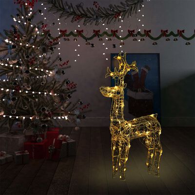 vidaXL Коледна украса северен елен 90 LED 60x16x100 см акрил