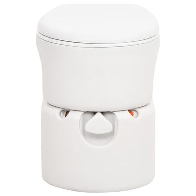 vidaXL Вградена къмпинг тоалетна бяла 24+17 л HDPE и емайл