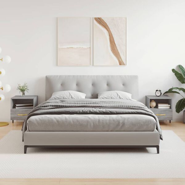 vidaXL Нощни шкафчета 2 бр сив сонома 40x35x47,5 см инженерно дърво