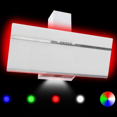 vidaXL RGB абсорбатор, LED, 90 см, инокс и закалено стъкло