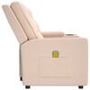 vidaXL 2-местен масажен реклайнер с държач за чаша, кремав