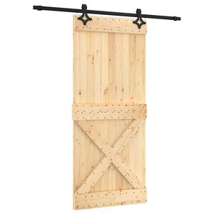 vidaXL Преплъзваща се врата Естествено и черно 90 x 210 cm