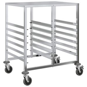vidaXL Количка за тави с 12 GN контейнера 75x55x87 см неръждаема стомана