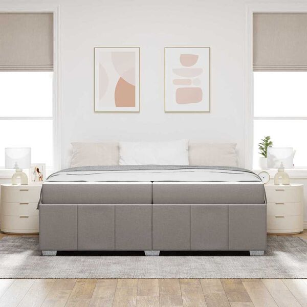 vidaXL Рамка за легло с матрак Таупе 200 x 200 cm текстил