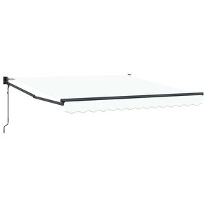 vidaXL Прибираща се тента Бяло 350 x 250 cm Полиестер и метал