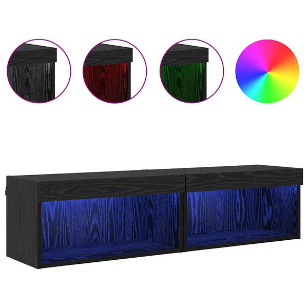 vidaXL Телевизионни шкафове 2 pcs Черния дъб 60 x 30 x 30 cm