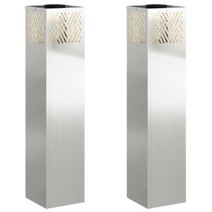 vidaXL Соларна LED светлина за пътека 2 бр. Топло бяло 18 x 18 x 80 см