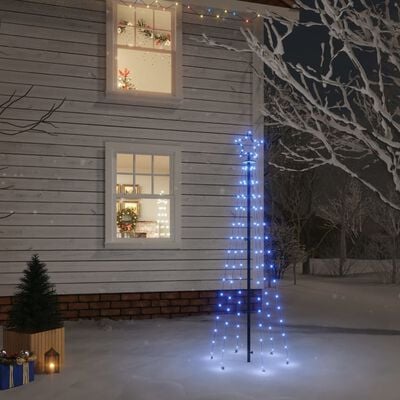 vidaXL Коледна елха с шип, синя, 108 LED, 180 см