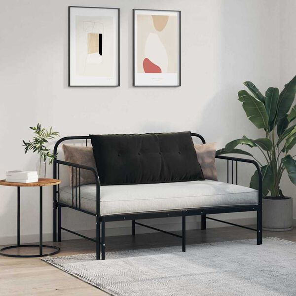 vidaXL Възглавница за гръб Черно 100 x 50 cm Кордюрова тъкан