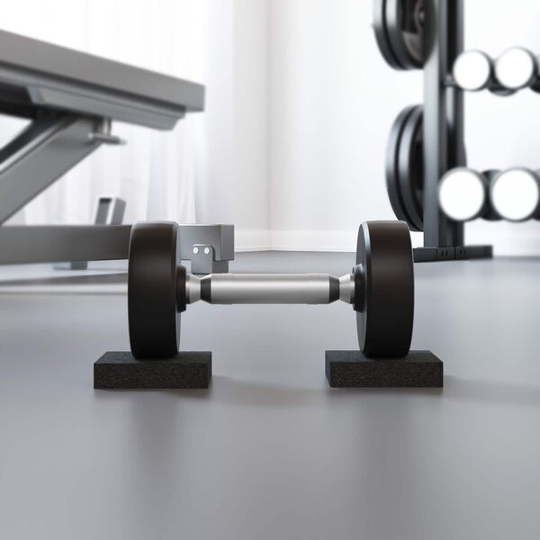 vidaXL Подложка от гумена гранулат Черен 9 x 9 x 2 см Каучук