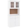 vidaXL Висок шкаф ALTA, бял, 77x35x165 см, борово дърво масив