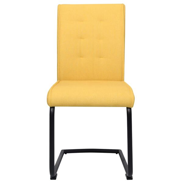 vidaXL Конзолни трапезни столове, 2 бр, горчица, текстил