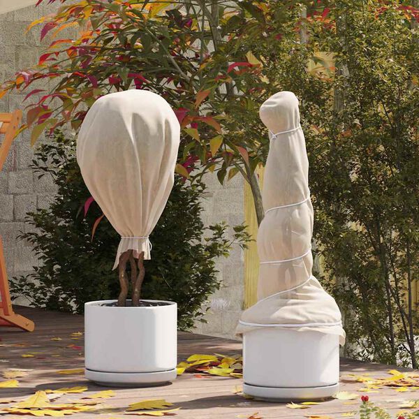 vidaXL Флийс за защита на растения от замръзване Бежово 100 x 1,6 м