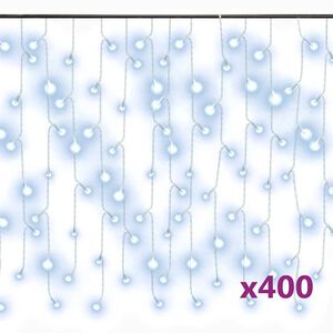 vidaXL LED завеса ледени висулки 10 м 400 LED студено бяло 8 режима