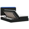 vidaXL LED легло за съхранение с матрак Черно 200 x 200 cm Текстил
