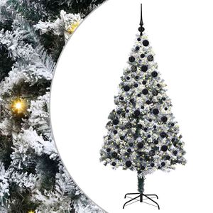 vidaXL С изкуствено коледно дърво с 300 LED светодиода Бяло 180 cm
