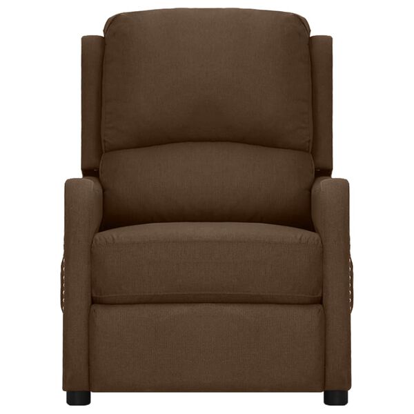 vidaXL Електрически масажен стол, кафяв, текстил