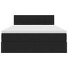 vidaXL Легло с място за съхранение и LED Черно 140 x 190 cm Кадифе