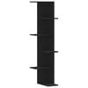 vidaXL Стенен ъглов рафт, черен, 36,5x36,5x140 см, инженерно дърво