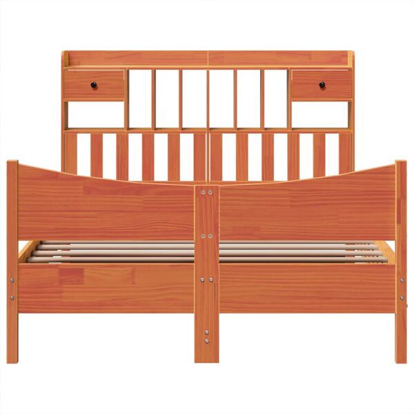 vidaXL Рамка за легло без матрак, восъчнокафяв, 160x200 см, бор масив