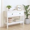 vidaXL Конзолна маса бяла 100 x 35 x 75 см борово дърво масив