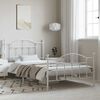 vidaXL Метална рамка за легло с горна и долна табла, бяла, 100x200 см
