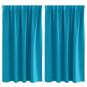 vidaXL Завеси за затъмняване с пръстени 2 pcs Тюркоаз 140 x 140 cm