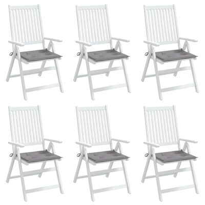 vidaXL Възглавници за столове 6 бр сиви 40x40x3 см Оксфорд плат