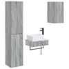 vidaXL Комплект мебели за баня 3 бр. Сив Сонома 33 x 34,5 x 160 см
