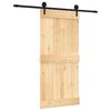 vidaXL Преплъзваща се врата Естествено и черно 95 x 210 cm