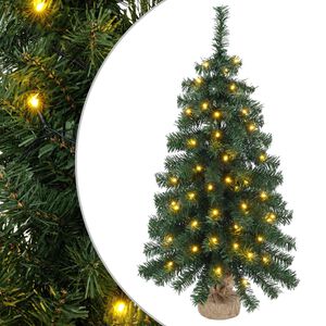 vidaXL Мини Коледно Дърво 60 см 25 LED светодиода Топло бяло ПВЦ