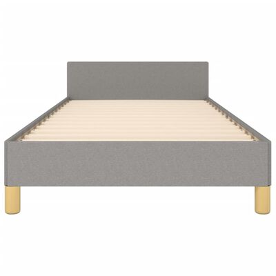 vidaXL Рамка за легло с табла светлосива, 90x200 см плат
