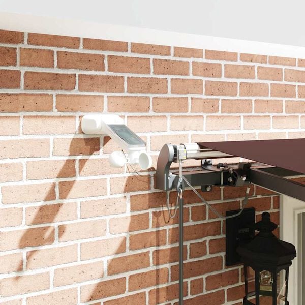 vidaXL Автоматично прибираща се тента с LED, кафяв, 400x300 см