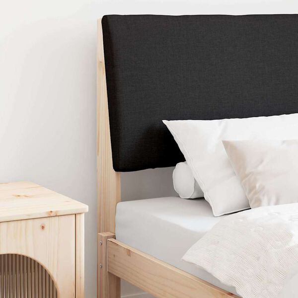 vidaXL Тапицирана табла Черно 75 cm Солидно борово дърво