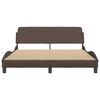 vidaXL Рамка за легло Dover, кафява, 160x200 см, изкуствена кожа