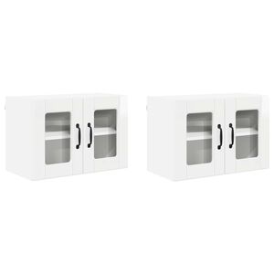 vidaXL Кухненски шкаф с рафт 2 pcs Лъскаво бяло 60 x 31 x 40 см