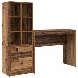 vidaXL Бюро Старо дърво 145,5 x 40 x 127 см 2 бр.