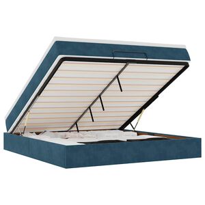 vidaXL Османска легло с матрак, тъмносиньо, 180x200 см, кадифе