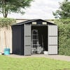 vidaXL Градинска барака, антрацит, 205x129x183 см, поцинкована стомана