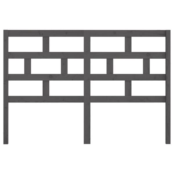 vidaXL Горна табла за легло, сива, 141x4x100 см, бор масив