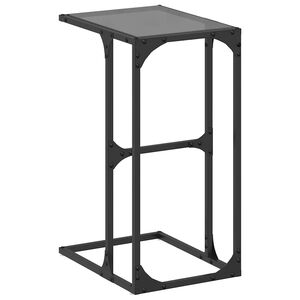 vidaXL Помощна маса с черно стъкло 40x30x61,5 см стомана