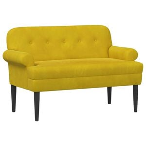 vidaXL Двуместен диван с копчета Жълто 120 x 66 x 78 см Кадифе