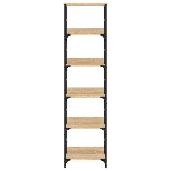 vidaXL Библиотека, дъб Сонома, 50x33x188,5 см, инженерно дърво