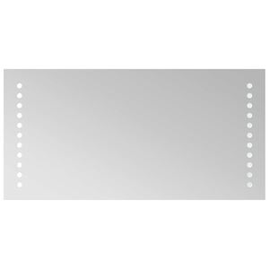 vidaXL LED огледало за баня Прозрачен 40 x 20 cm закалено стъкло