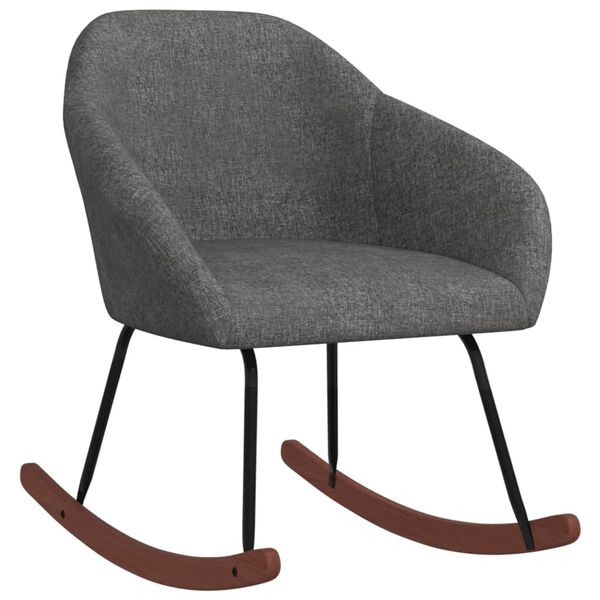 vidaXL Люлеещ се стол, тъмносив, текстил