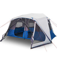 vidaXL Къмпинг палатка с LED лампички, 10-местна, светлосиня