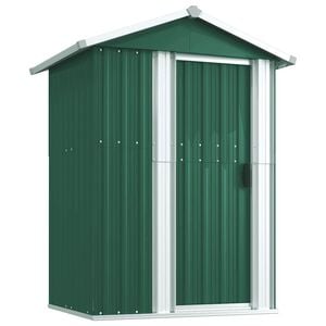 vidaXL Градинска барака зелена 126x97,5x177 см поцинкована стомана
